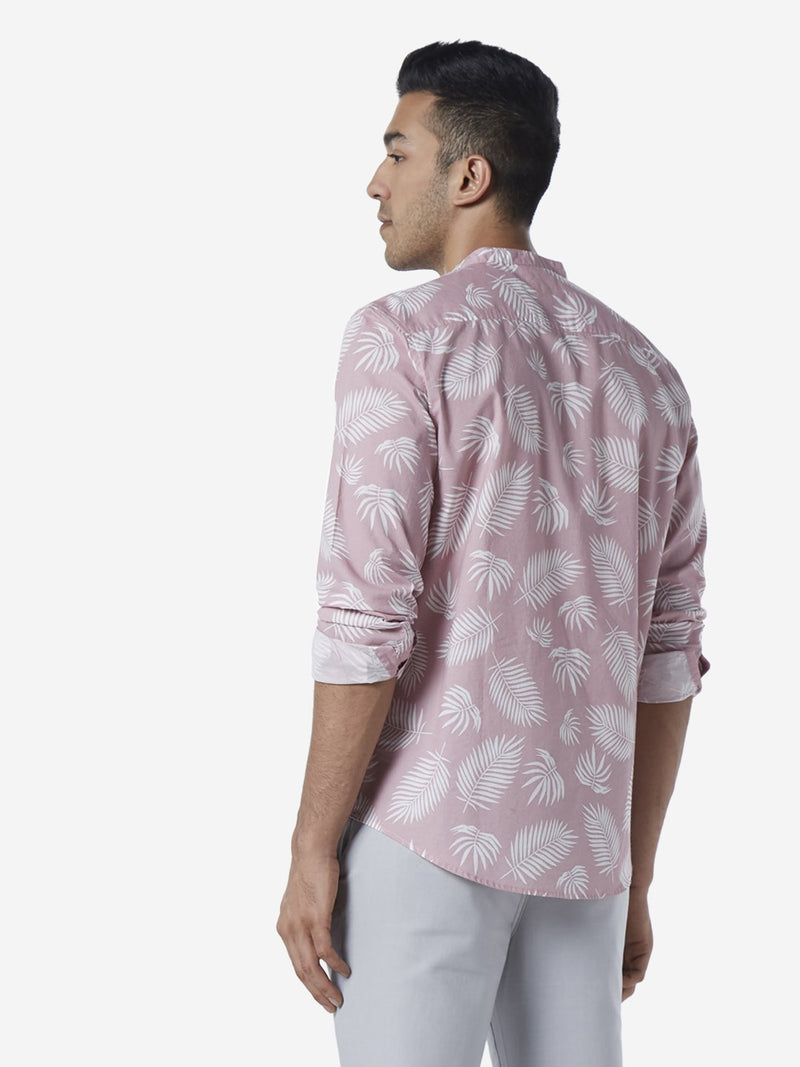 ETA Pink Resort Fit Leaf Pattern Shirt