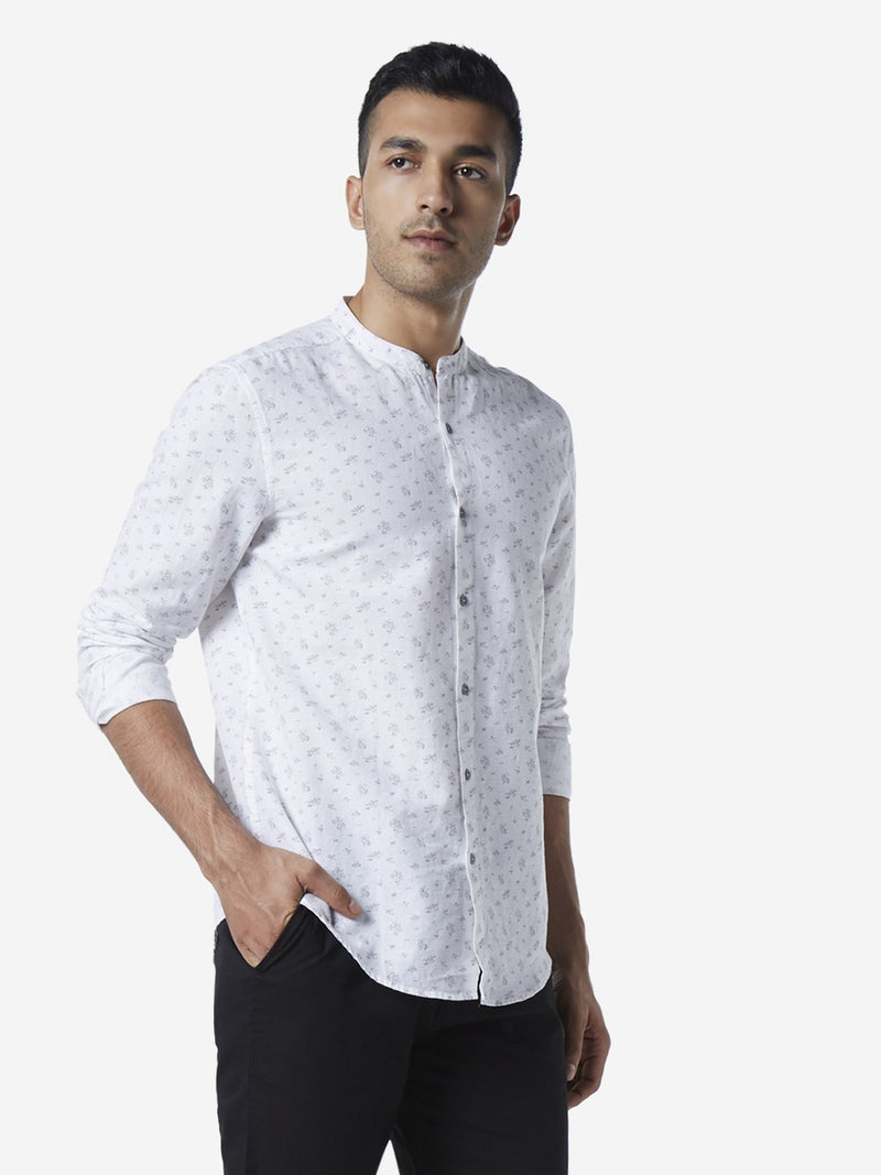 ETA White Printed Resort Fit Shirt