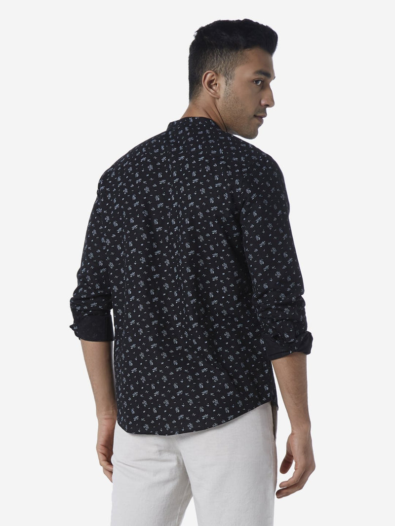 ETA Black Printed Resort Fit Shirt