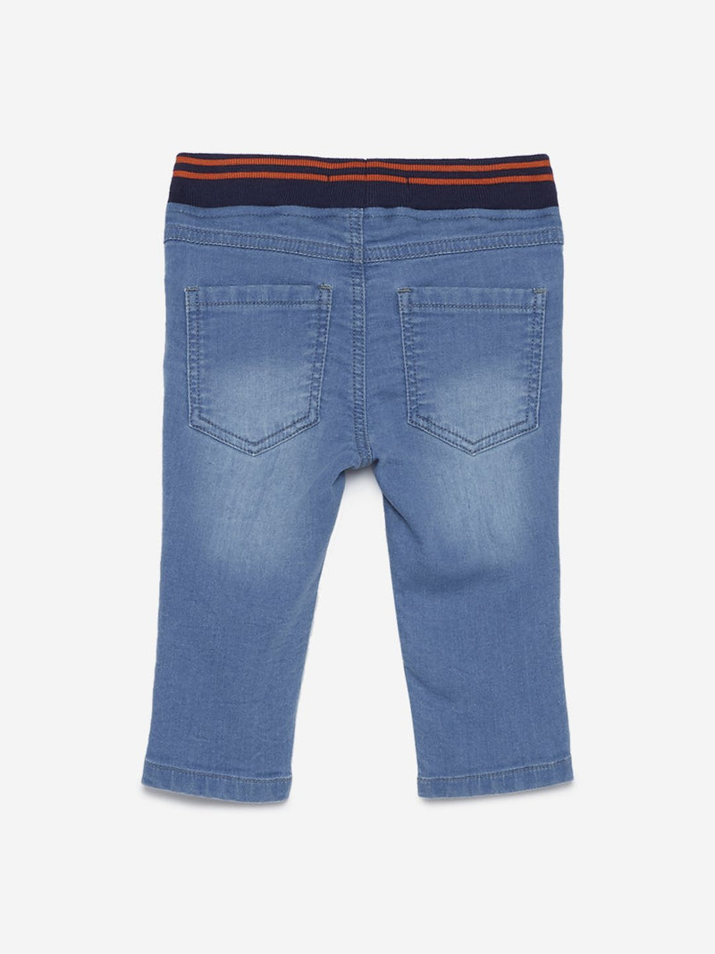 Baby HOP Light-Blue Text Printed Jeans