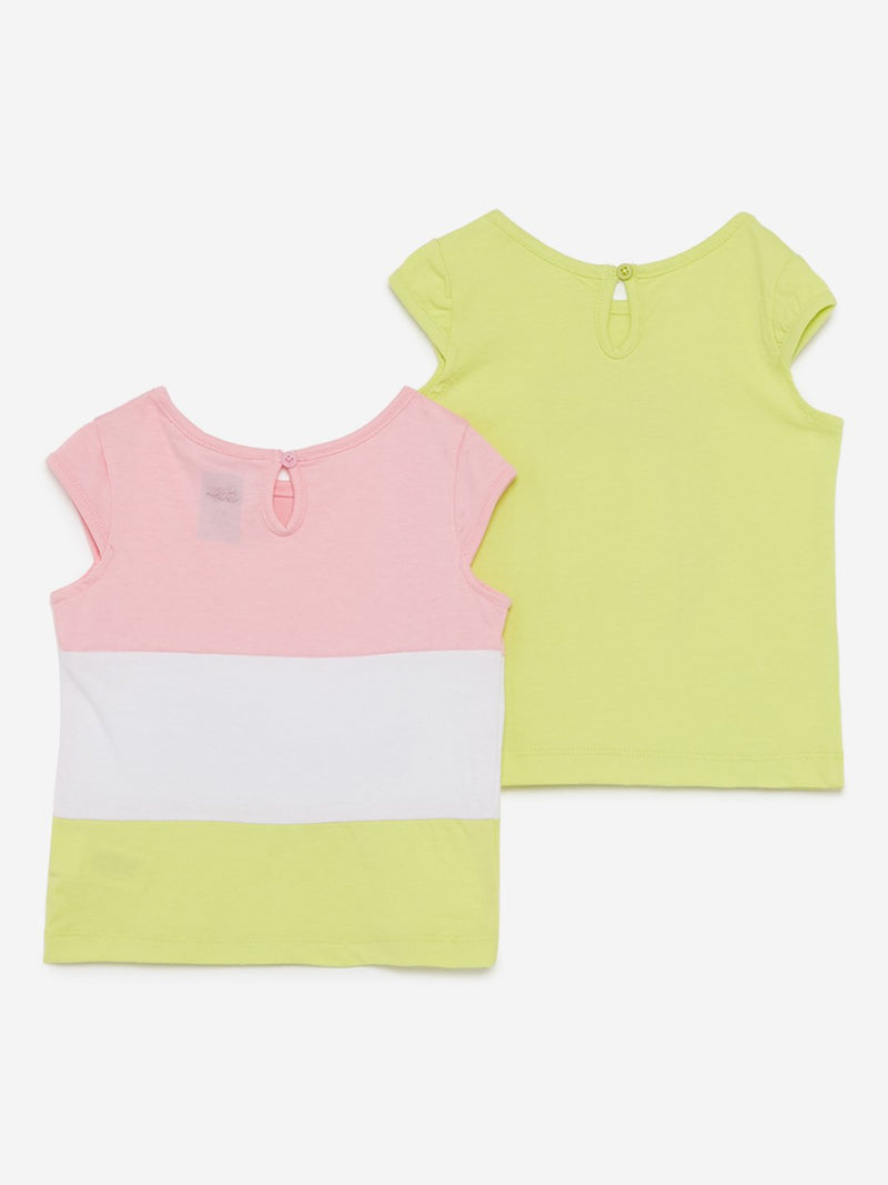 Baby HOP Lime Printed T-Shirt Set Of Two