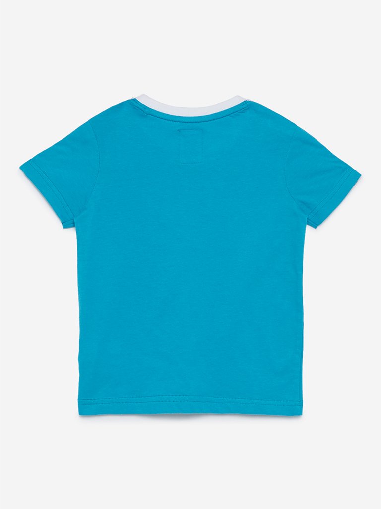 HOP Kids Turquoise Holographic Pattern T-Shirt