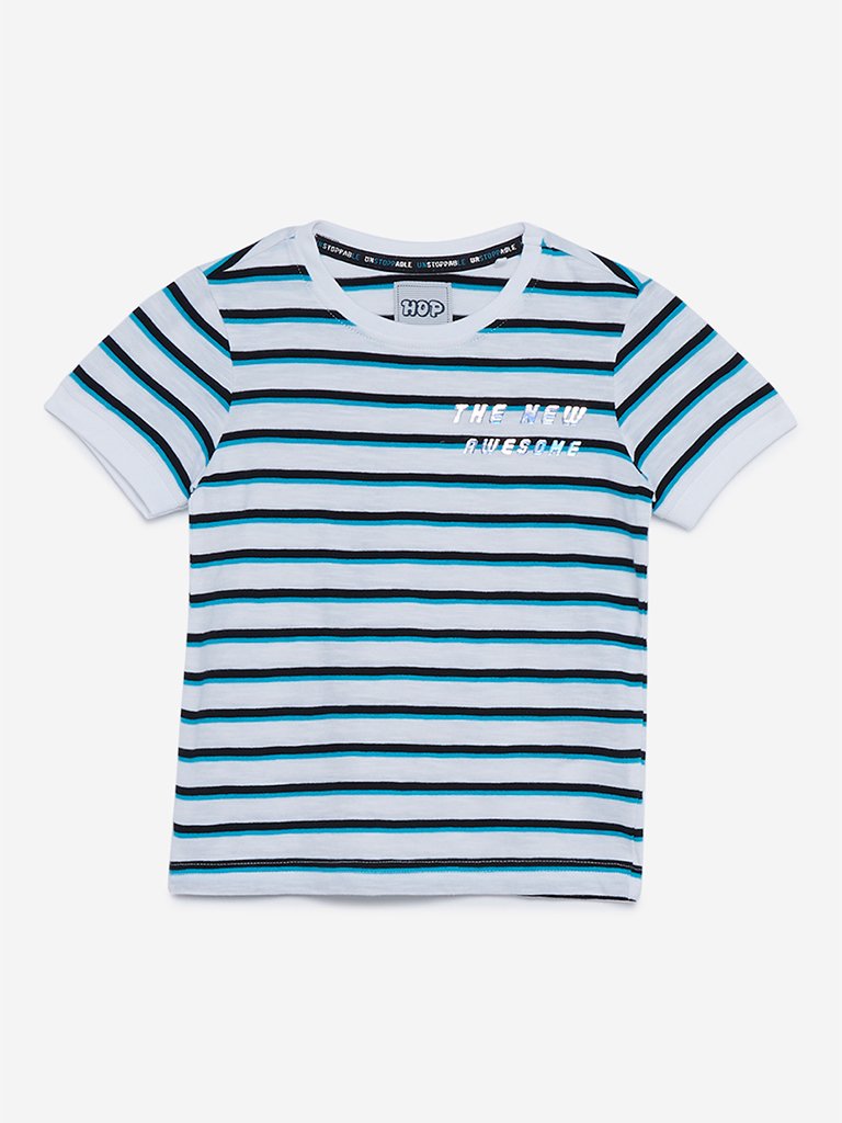 HOP Kids White Holographic Print T-Shirt