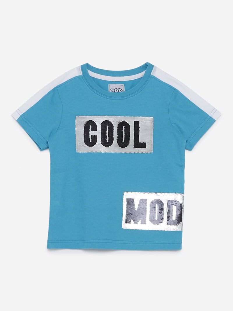 HOP Kids Turquoise Reversible Sequin T-Shirt