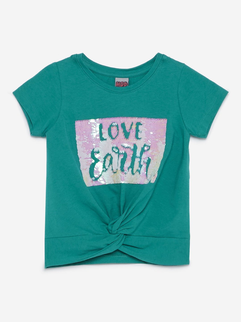 HOP Kids Green Reversible Sequin T-Shirt