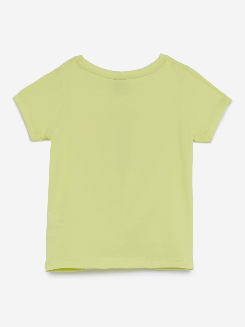 HOP Kids Lime Text Print Jess Top
