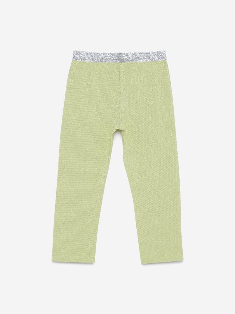 HOP Kids Lime Green Striped Leggings