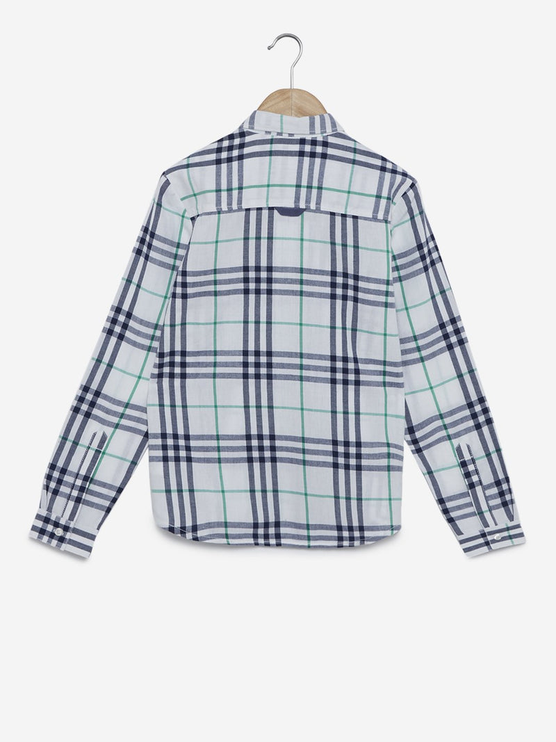 Y&F Kids White Checkered Shirt