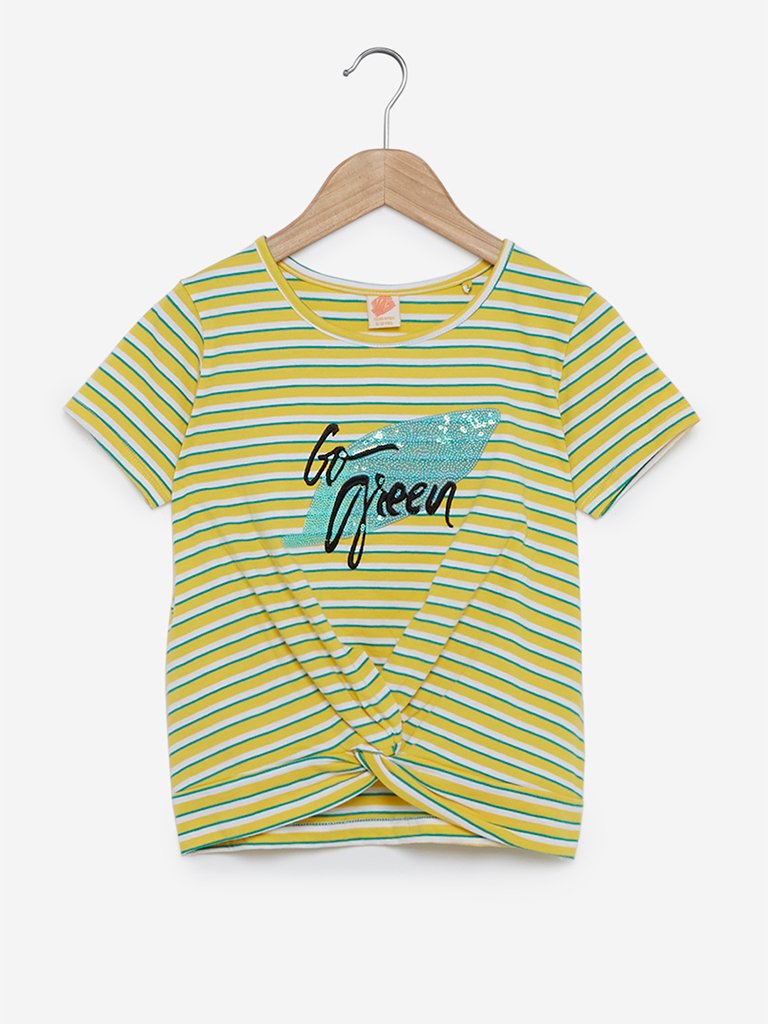 Y&F Kids Yellow Sequinned Jess T-Shirt
