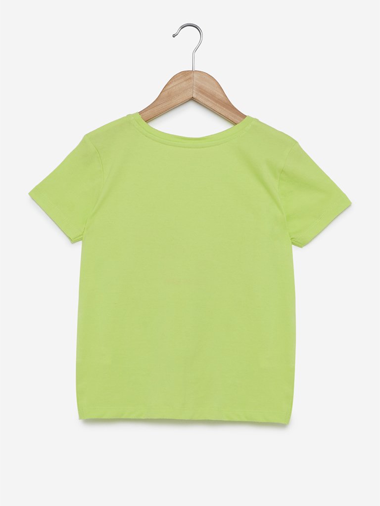 Y&F Kids Lime Sequinned Jess Top