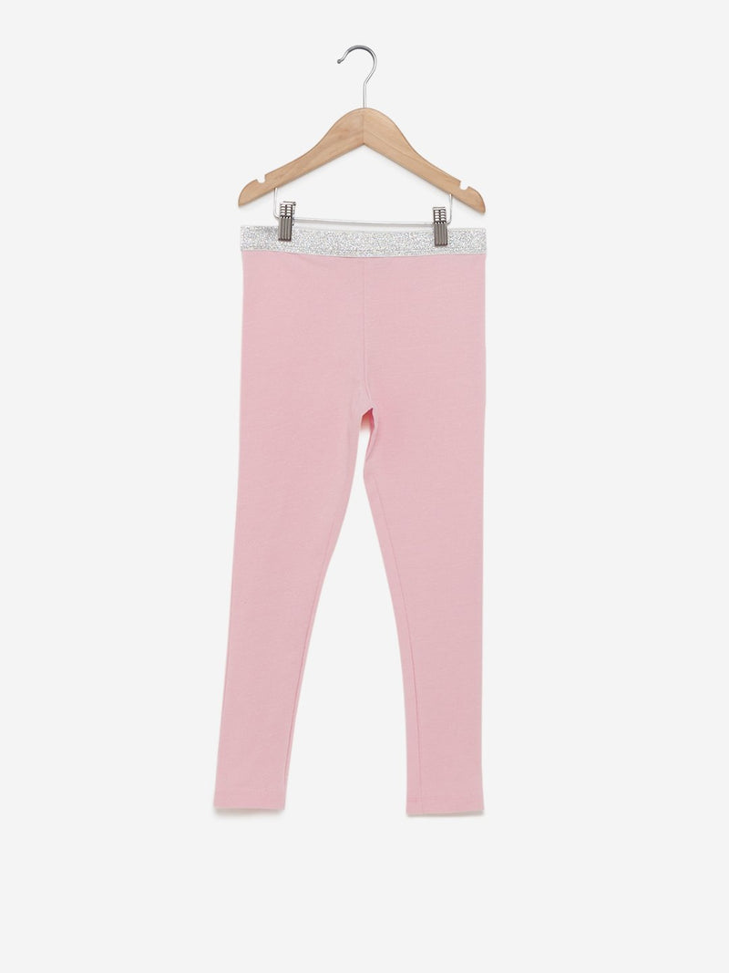 Y&F Kids Pink Striped Leggings