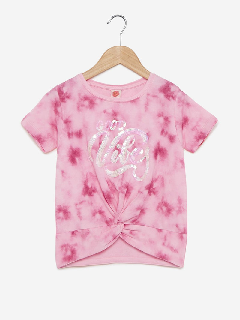Y&F Kids Pink Sequinned Jess T-Shirt