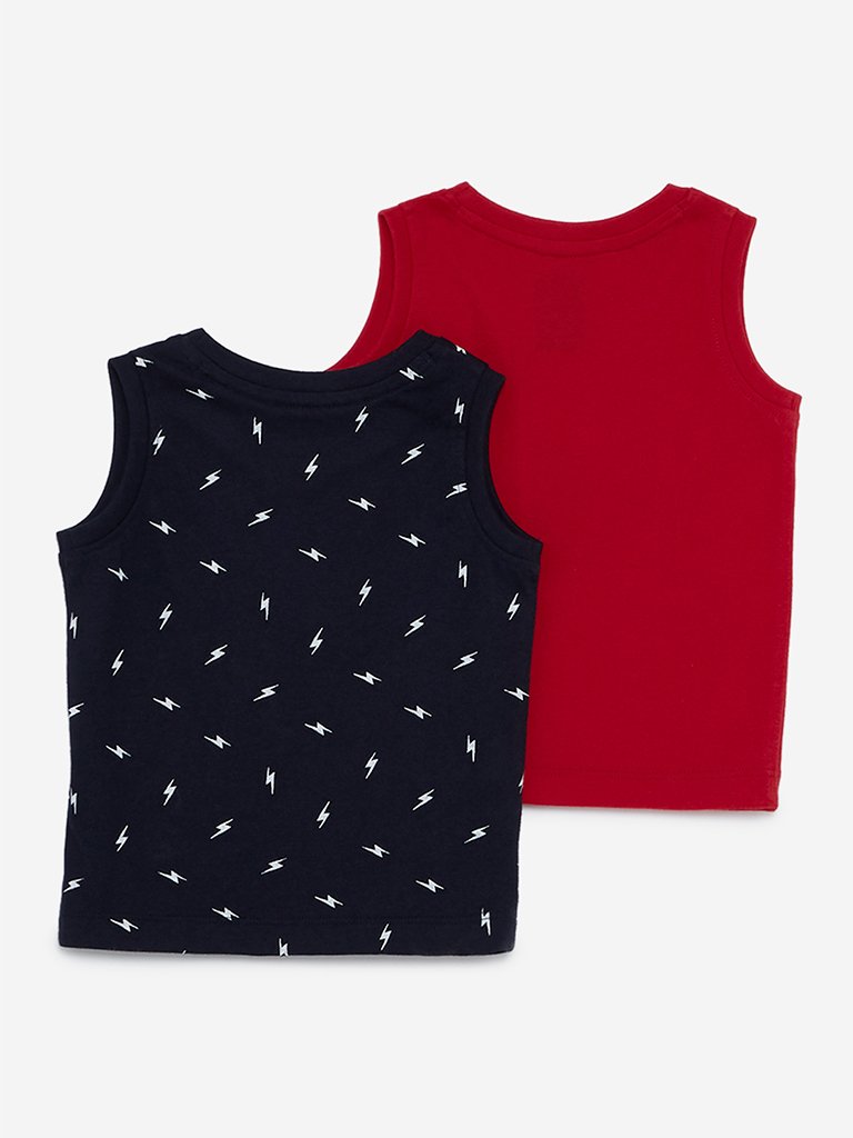 Baby HOP Navy Genius Tank T-Shirts Set Of Two