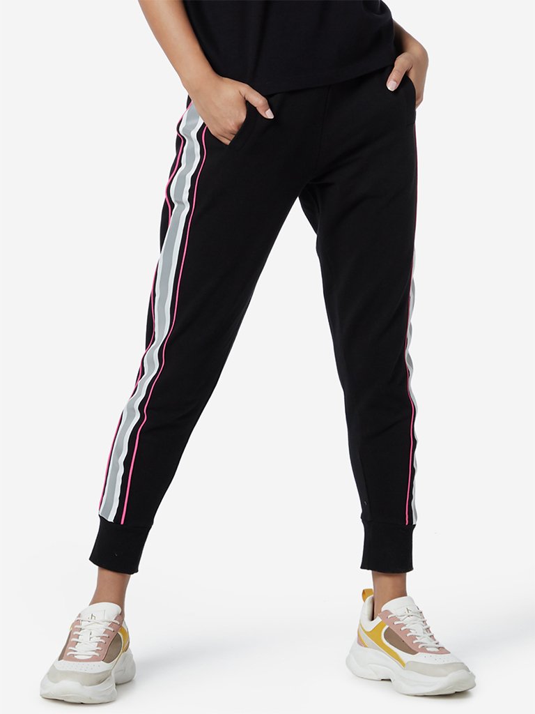 Studiofit Black Panel Pattern Joggers