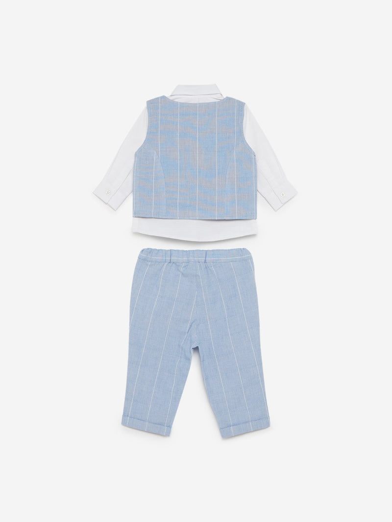 Baby HOP Light Blue Waistcoat And Trousers Set