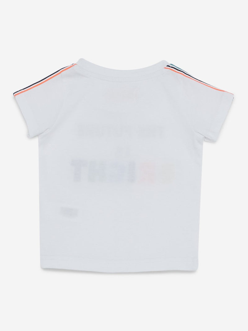 Baby HOP White Text Print T-Shirt