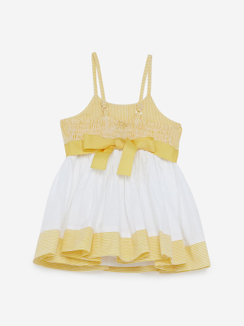 Baby HOP Yellow Bow-Detailed Erin Dress