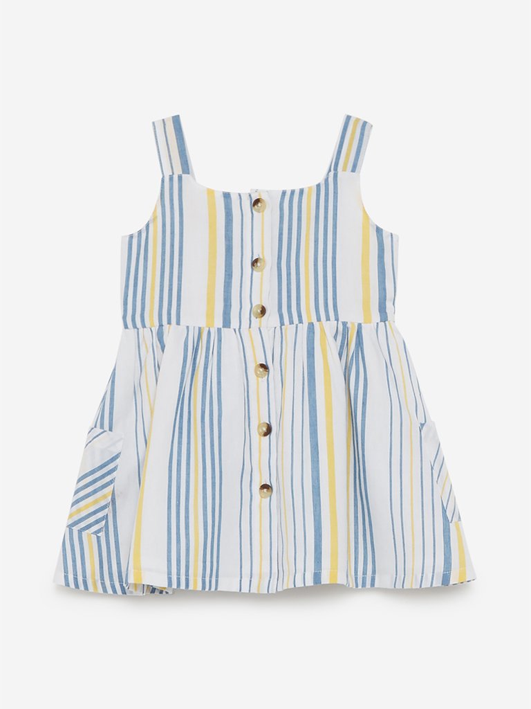 Baby HOP Multicolour Striped Cotton Dress