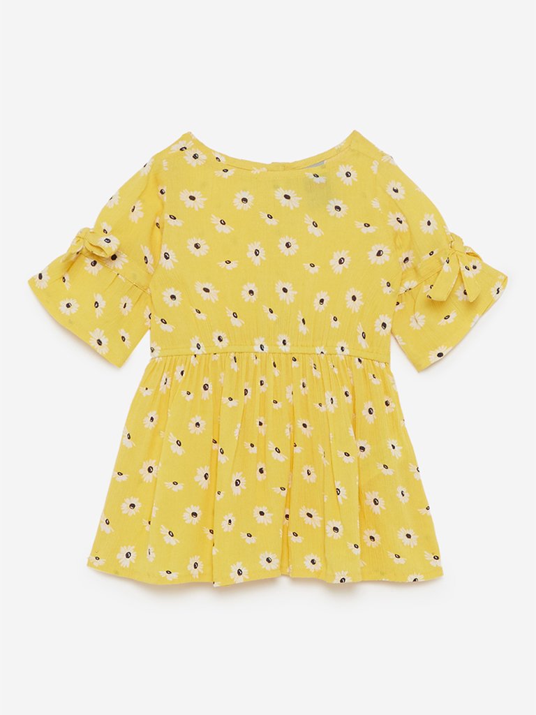 Baby HOP Yellow Floral Print Flara Dress
