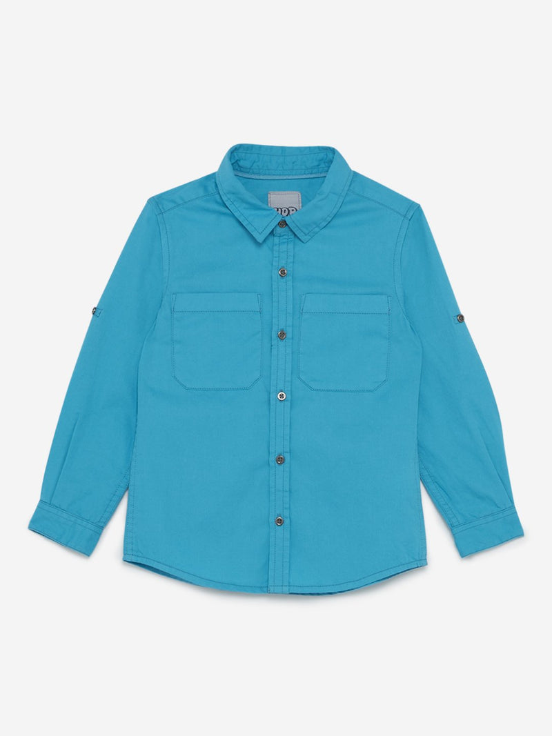 HOP Kids Blue Pure-Cotton Shirt