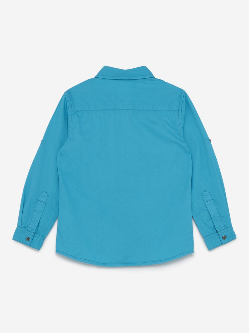 HOP Kids Blue Pure-Cotton Shirt
