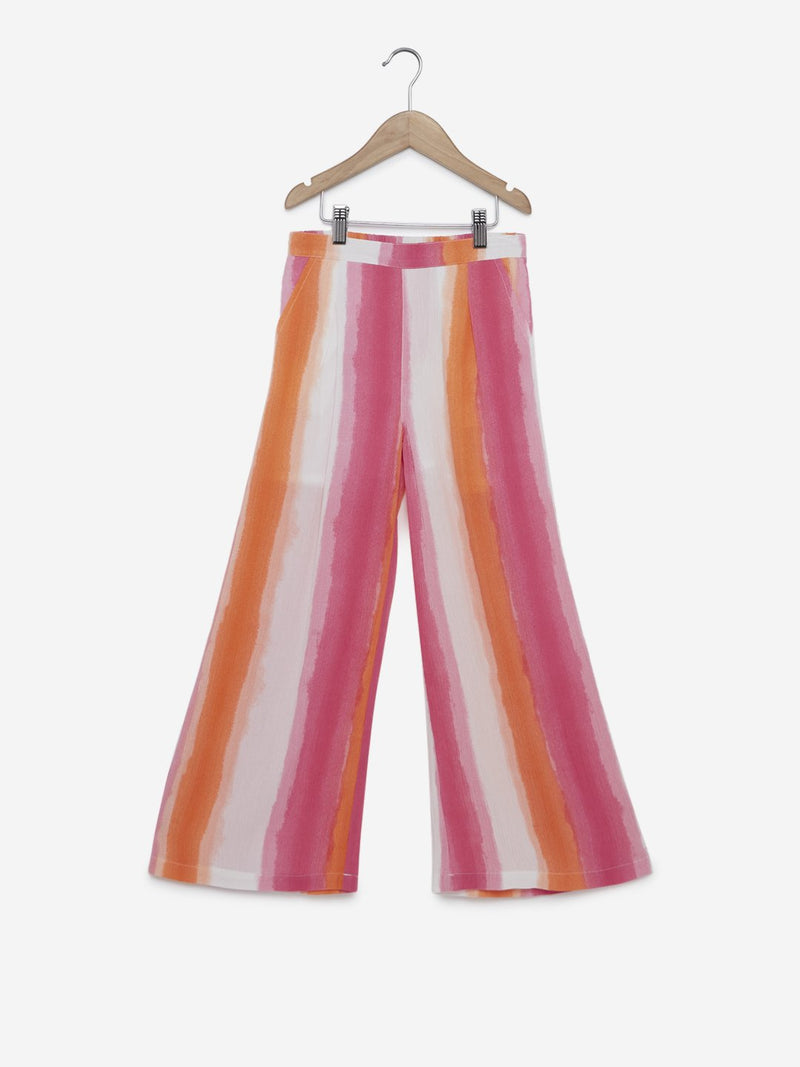 Y&F Kids Multicolour Striped Palazzos