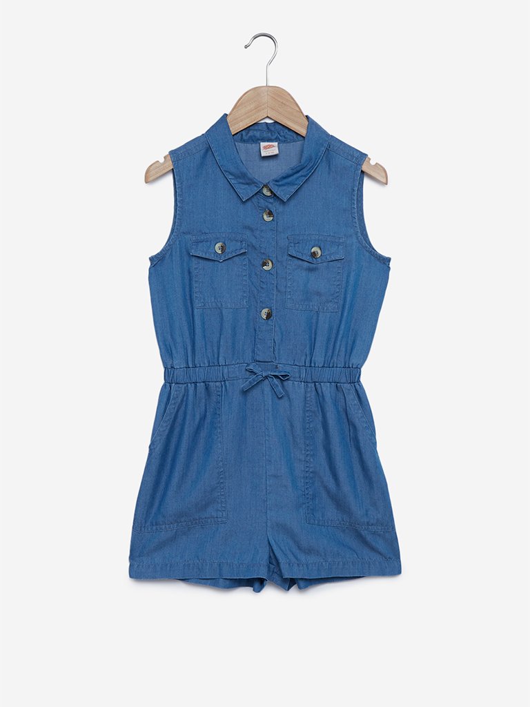 Y&F Kids Blue Sleeveless Jumpsuit