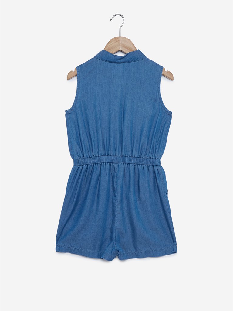 Y&F Kids Blue Sleeveless Jumpsuit