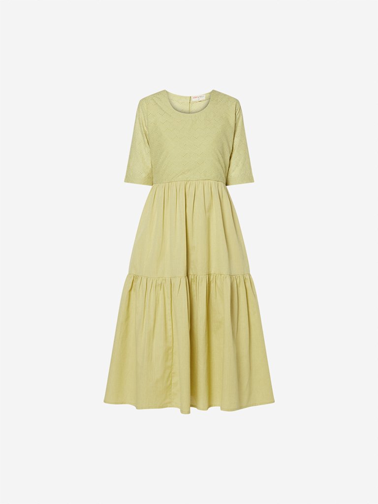 Bombay Paisley Green Fit-And-Flare Dress
