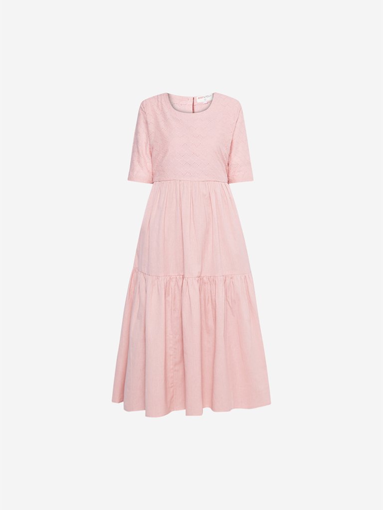 Bombay Paisley Pink Fit-And-Flare Dress