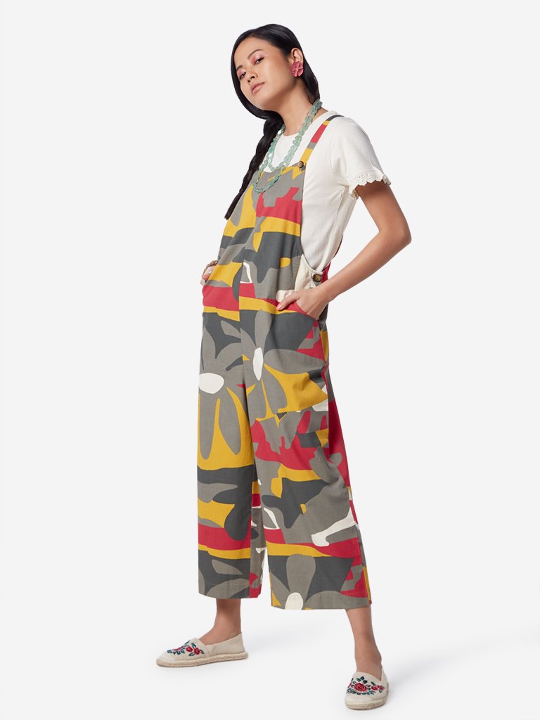 Bombay Paisley Multicolour Printed Dungarees