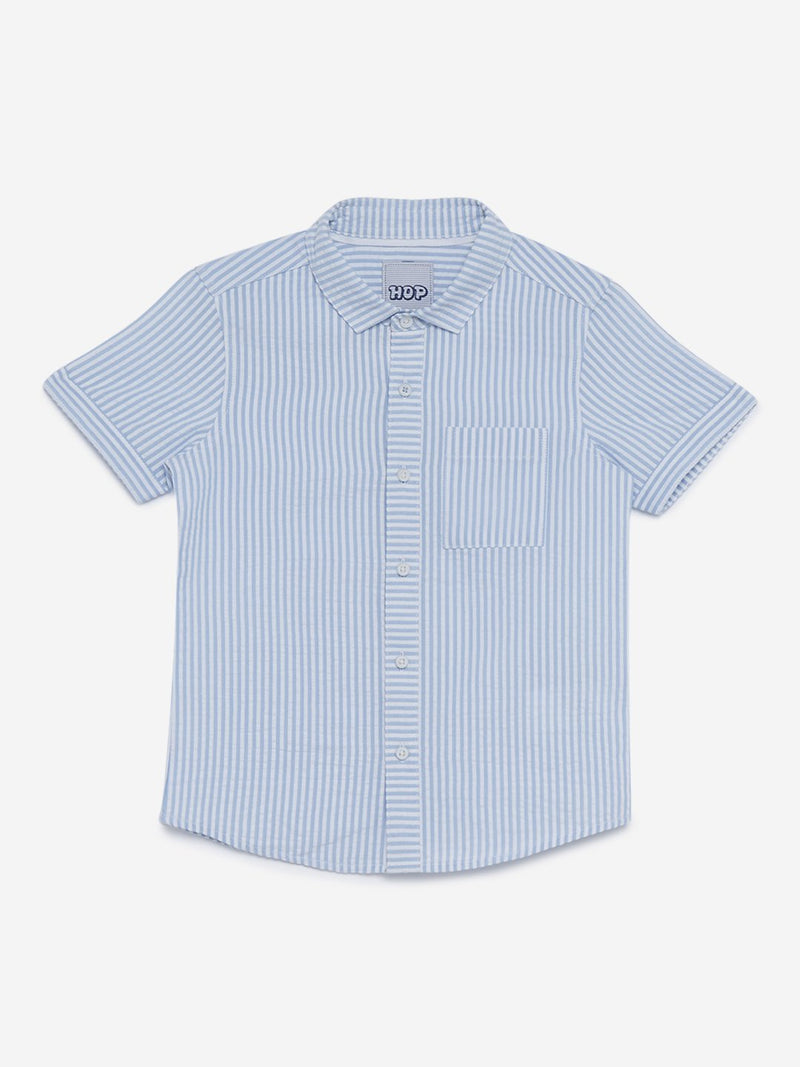 HOP Kids Light Blue Striped Shirt