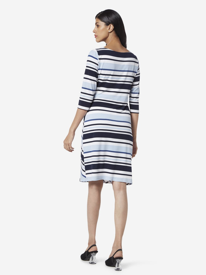 Wardrobe Blue Striped Strobe Dress