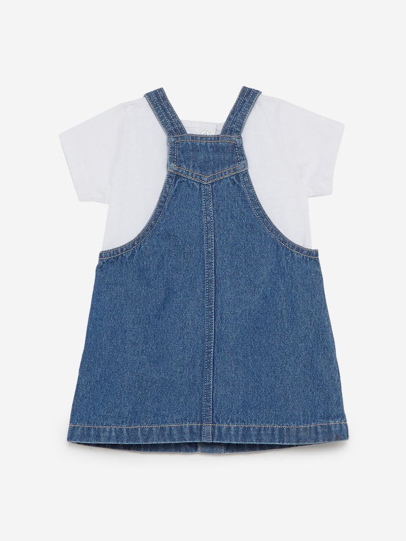 Baby HOP Blue Pinafore And T-Shirt Set