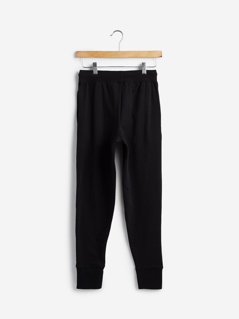 Studiofit Black Text Print Joggers