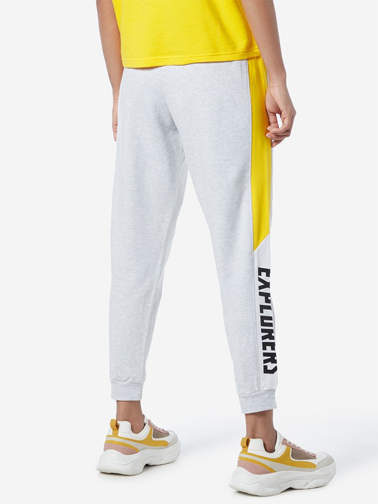 Studiofit Grey Text Pattern Joggers