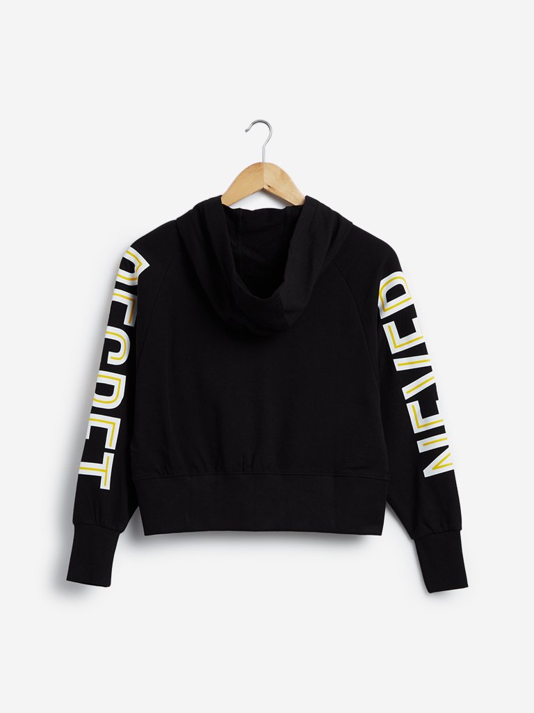 Studiofit Black Text Pattern Jacket