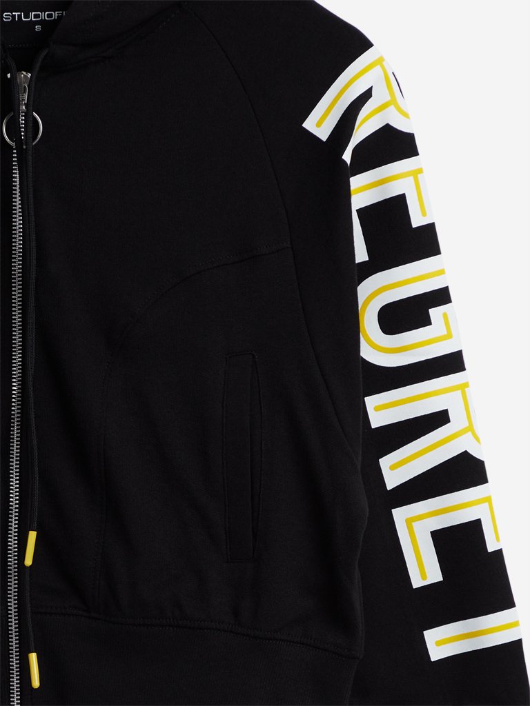 Studiofit Black Text Pattern Jacket