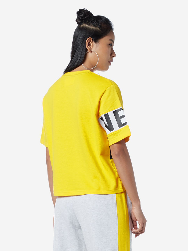 Studiofit Yellow New York Skyline Print T-Shirt