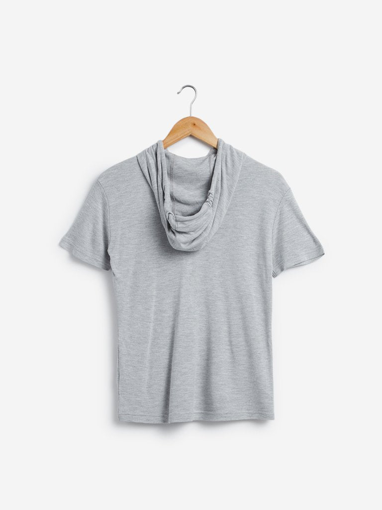 Studiofit Grey Typographic Pattern T-Shirt