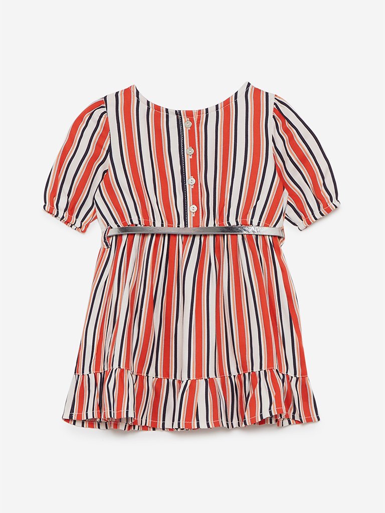Baby HOP Multicolour Naira Dress With Belt