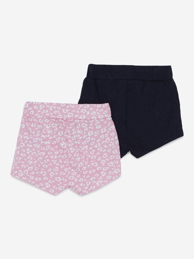 Baby HOP Pink Leopard Pattern Shorts Set Of Two