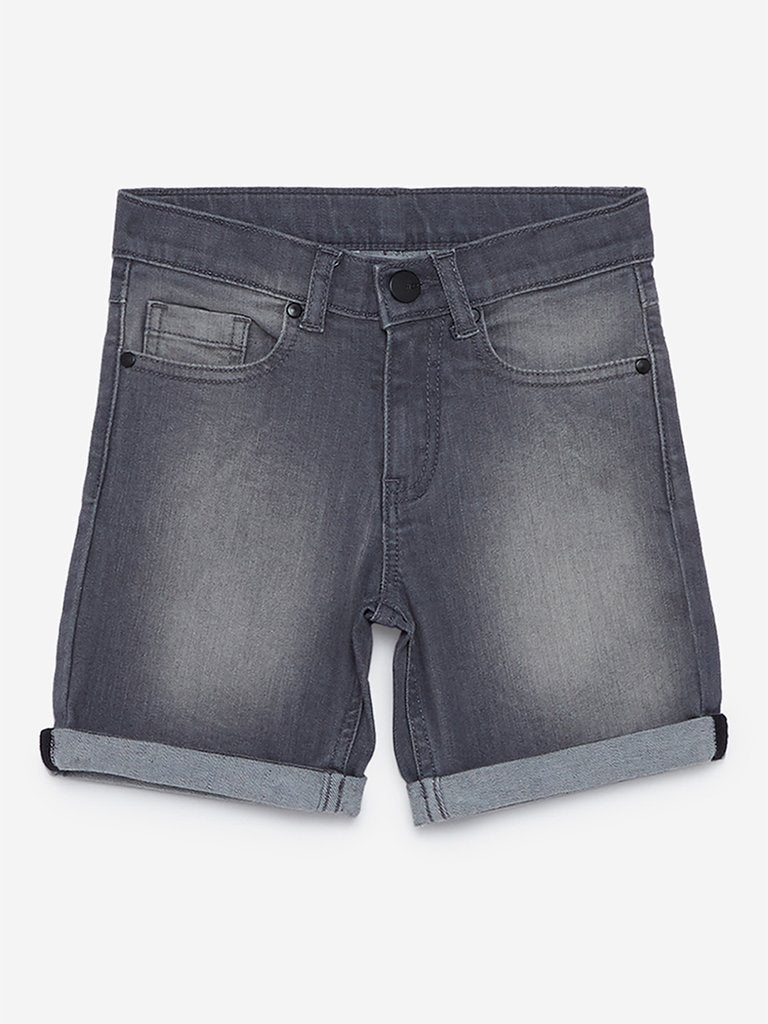 HOP Kids Grey Derek Denim Shorts