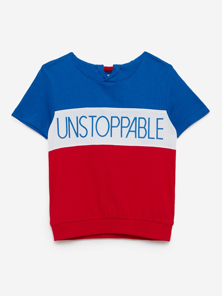 HOP Kids Multicolour Hooded Cotton T-Shirt