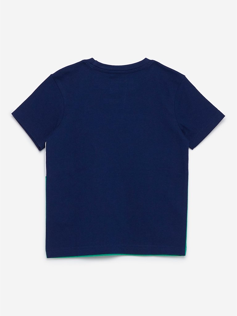 HOP Kids Green Text Printed T-Shirt