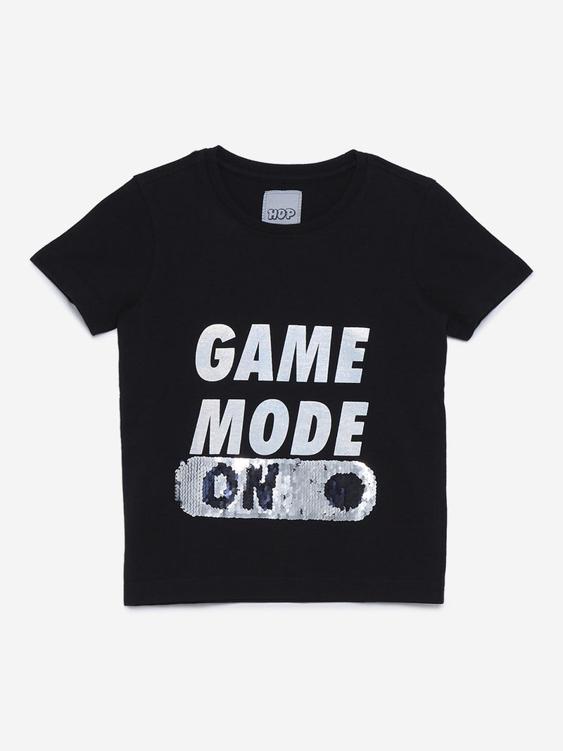 HOP Kids Black Reversible Sequin T-Shirt