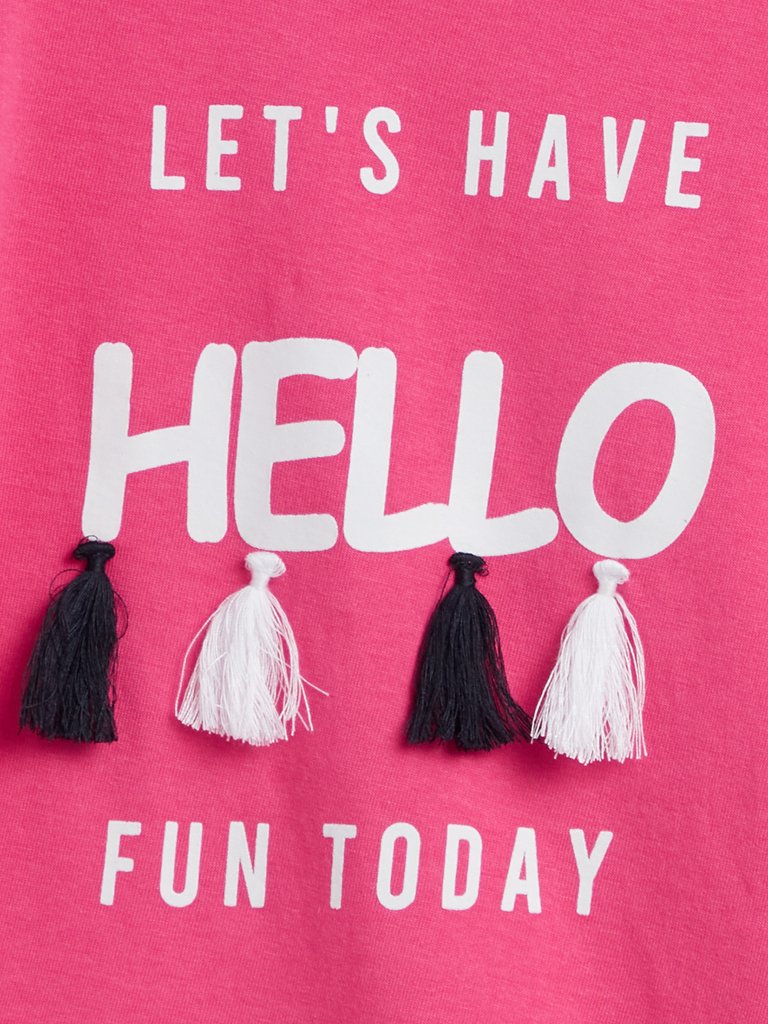 HOP Kids Pink Text Print T-Shirt