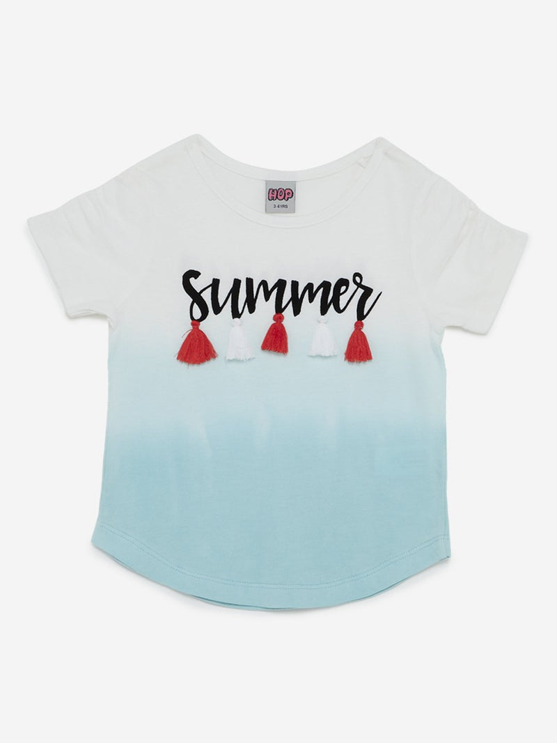 HOP Kids Light Blue Tassel-Detailed Myra T-Shirt