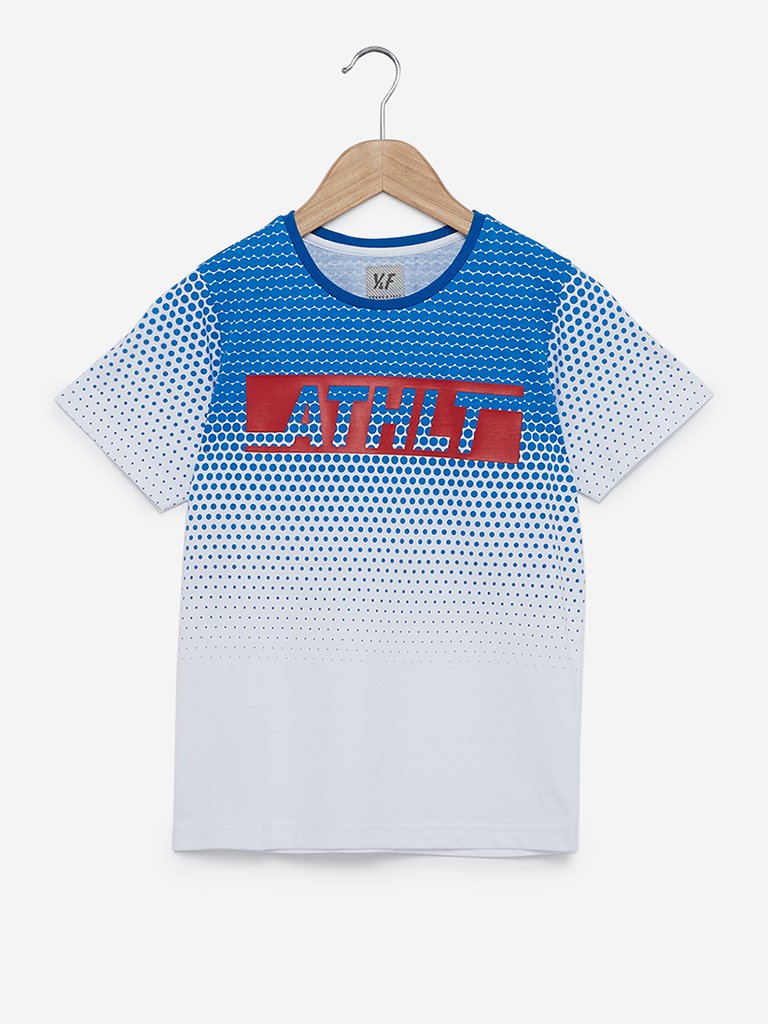 Y&F Kids White Circular Print T-Shirt