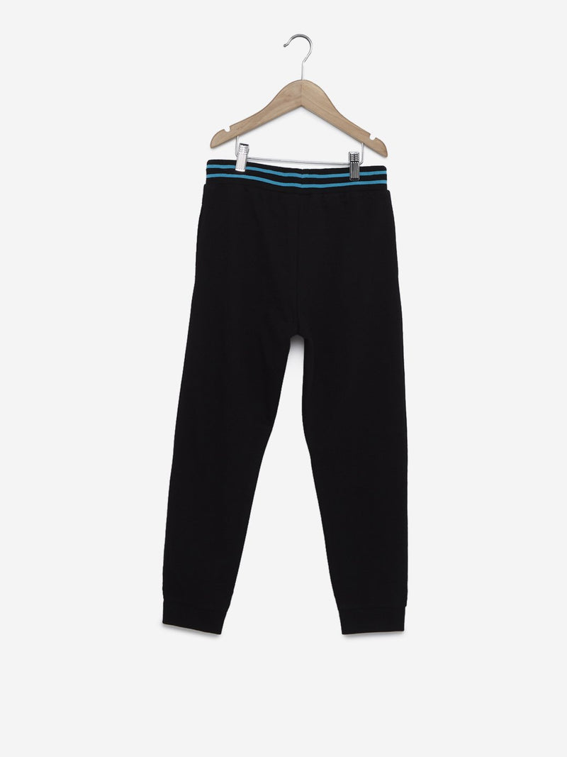 Y&F Kids Black Text Print Joggers